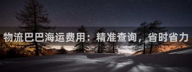 28圈是南宫旗下的吗：物流巴巴海运费